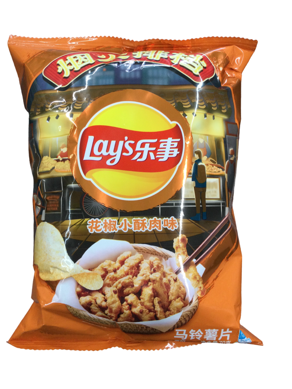 Lays Chips Pepper Fried Crispy Pork 70G China