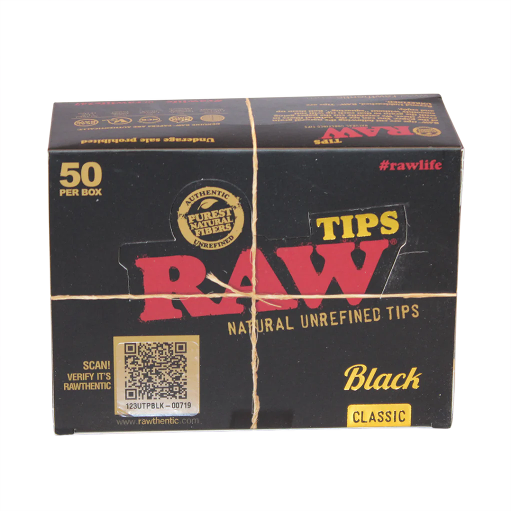 RAW Classic Black Tips - 50 count