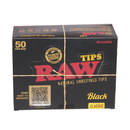 RAW Classic Black Tips - 50 count