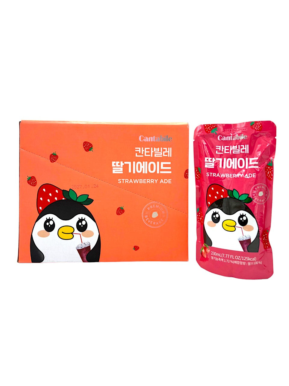 Cantabile Strawberry Ade Pouch Drink Of 10X230Ml Korea