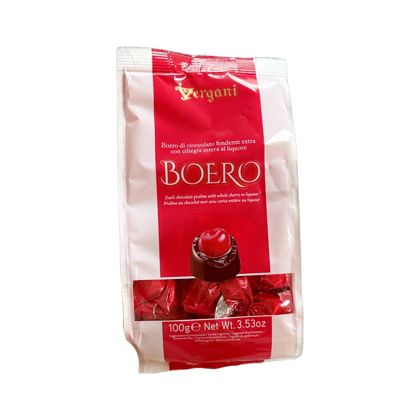 Vergani Boero Dark Chocolate Pralines W Cherry 100G Italy